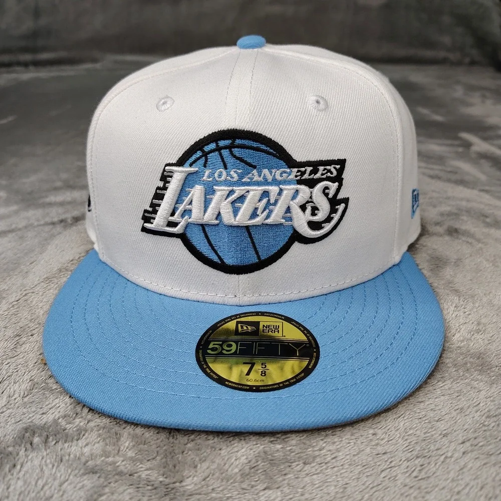 New Era Los Angeles Lakers White Blue 1947 NBA 59FIFTY Fitted 7 3/4‎ Hat Cap